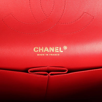 Chanel Jumbo Classic Double Flap Bag Red Shiny Caviar Gold Hardware