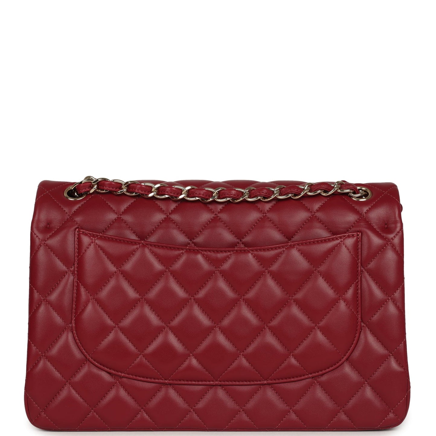 Pre-owned Chanel Jumbo Classic Double Flap Bag Burgundy Lambskin Light Gold Hardware