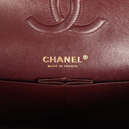 Pre-owned Chanel Medium Classic Double Flap Black Caviar Gold Hardware