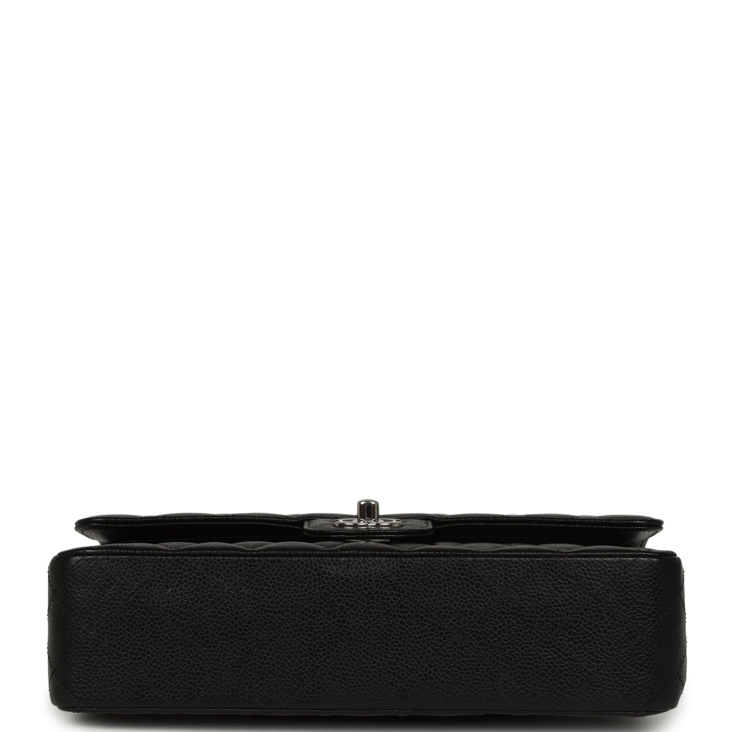 Pre-owned Chanel Medium Classic Double Flap Black Caviar Silver Hardware