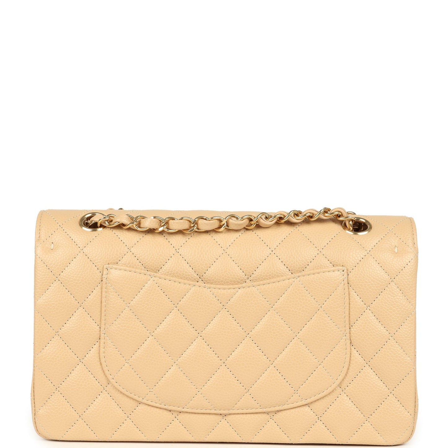 Chanel Medium Classic Double Flap Beige Clair Caviar Gold Hardware