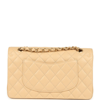 Chanel Medium Classic Double Flap Beige Clair Caviar Gold Hardware