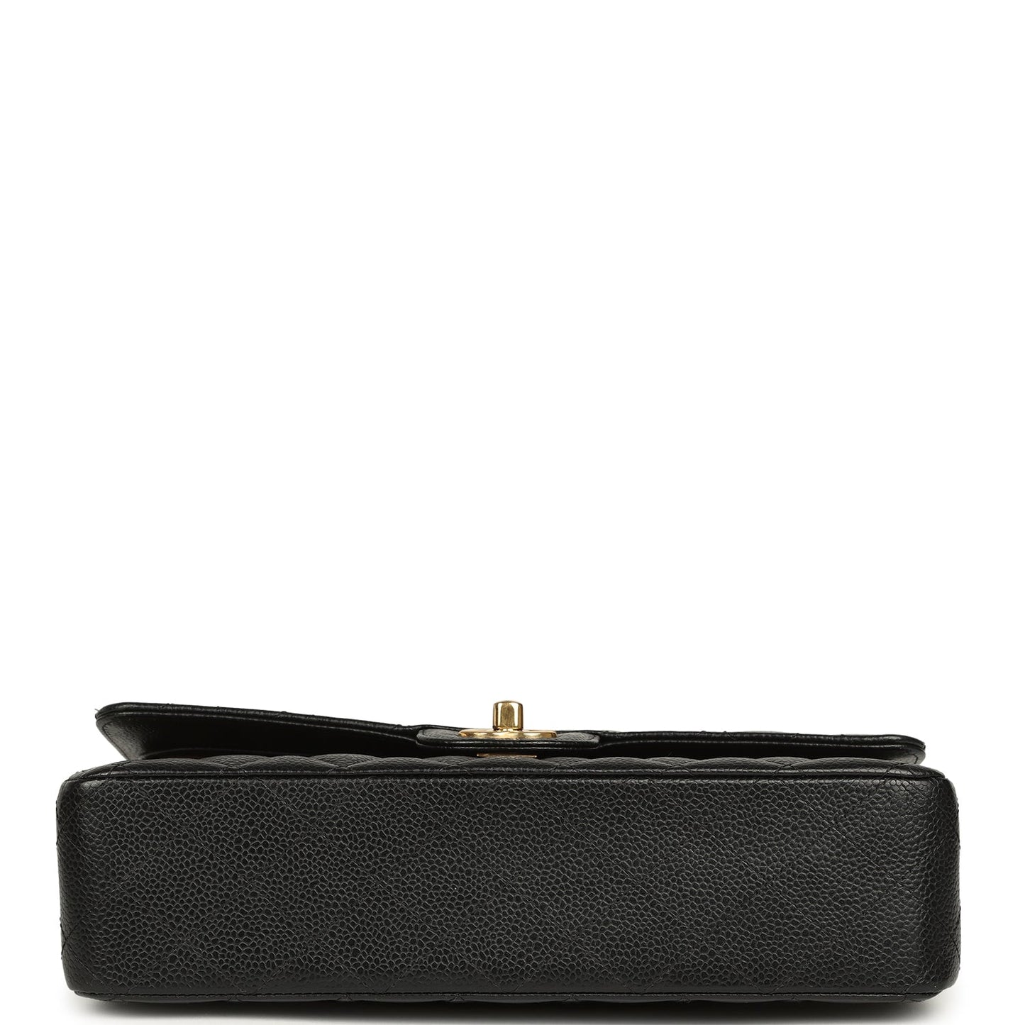 Pre-owned Chanel Medium Classic Double Flap Black Caviar Gold Hardware