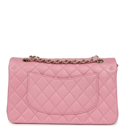 Chanel Medium Classic Double Flap Bag Pink Shiny Caviar Light Gold Hardware