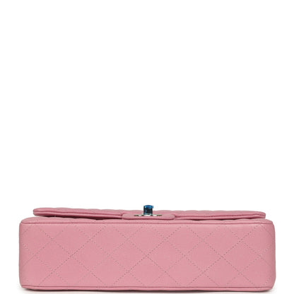 Chanel Medium Classic Double Flap Bag Pink Shiny Caviar Light Gold Hardware