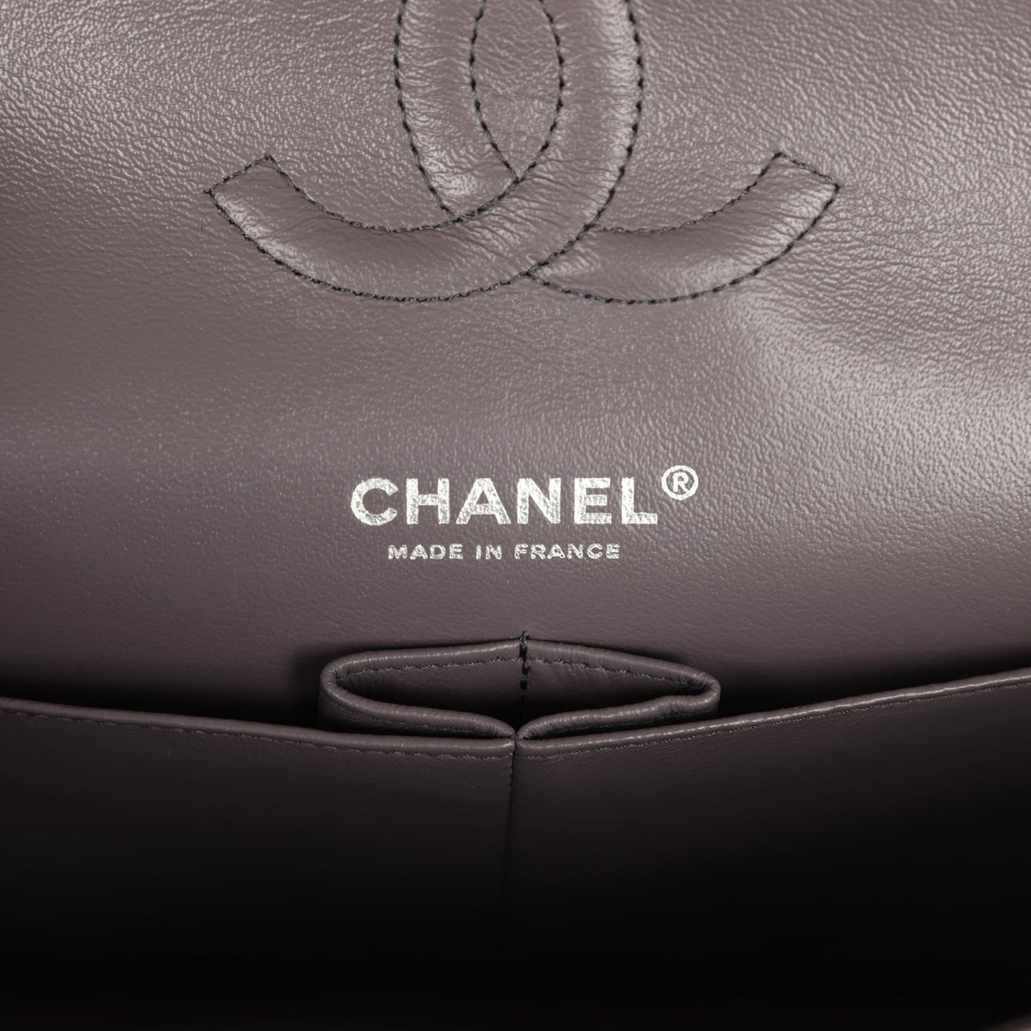 Pre-owned Chanel Medium Classic Double Flap Bag Iridescent Purple Goatskin Rainbow Hardware