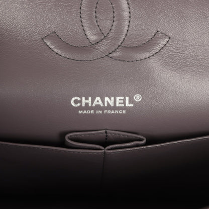 Pre-owned Chanel Medium Classic Double Flap Bag Iridescent Purple Goatskin Rainbow Hardware