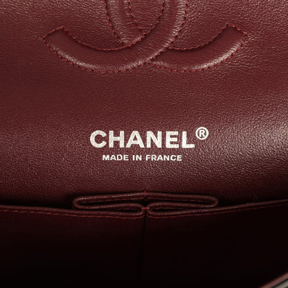 Pre-owned Chanel Medium Classic Double Flap Black Caviar Silver Hardware