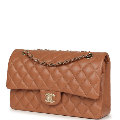 Chanel Medium Classic Double Flap Bag Brown Lambskin Light Gold Hardware