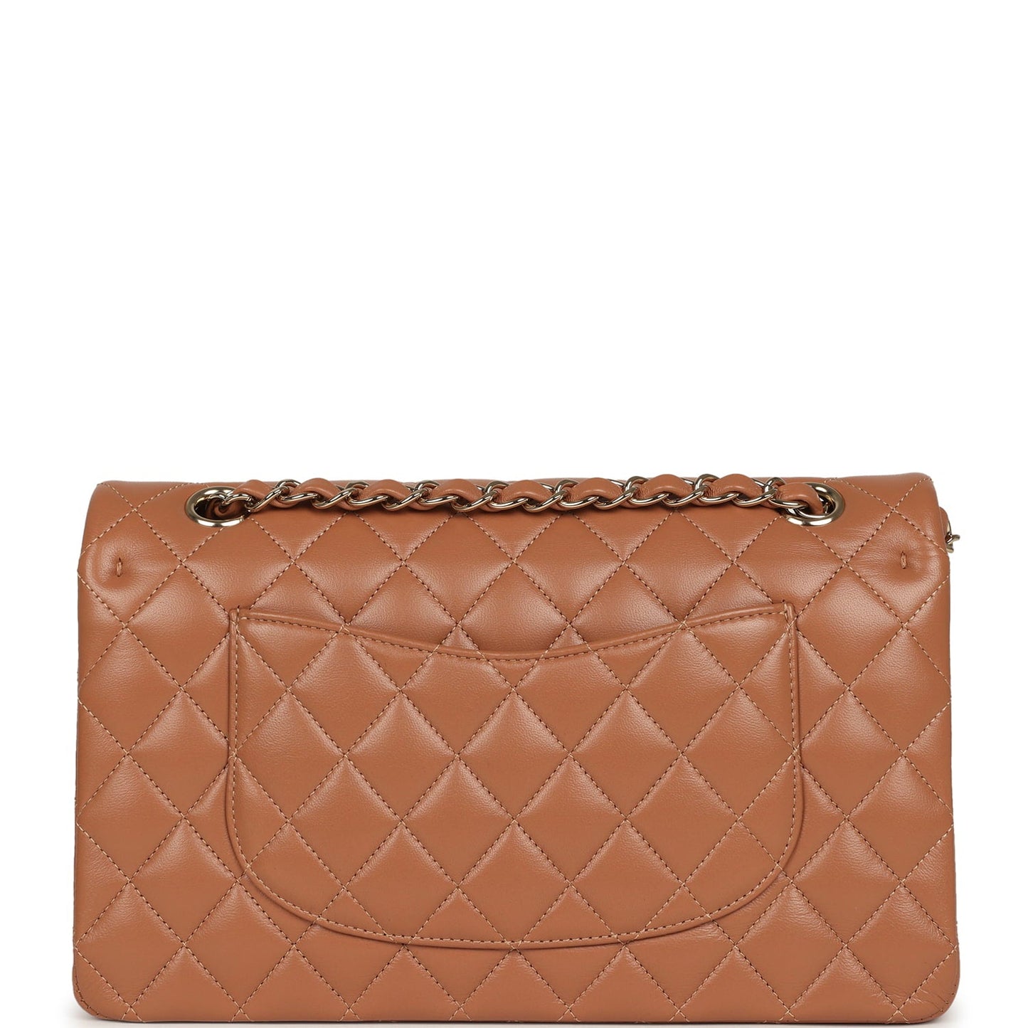 Chanel Medium Classic Double Flap Bag Brown Lambskin Light Gold Hardware