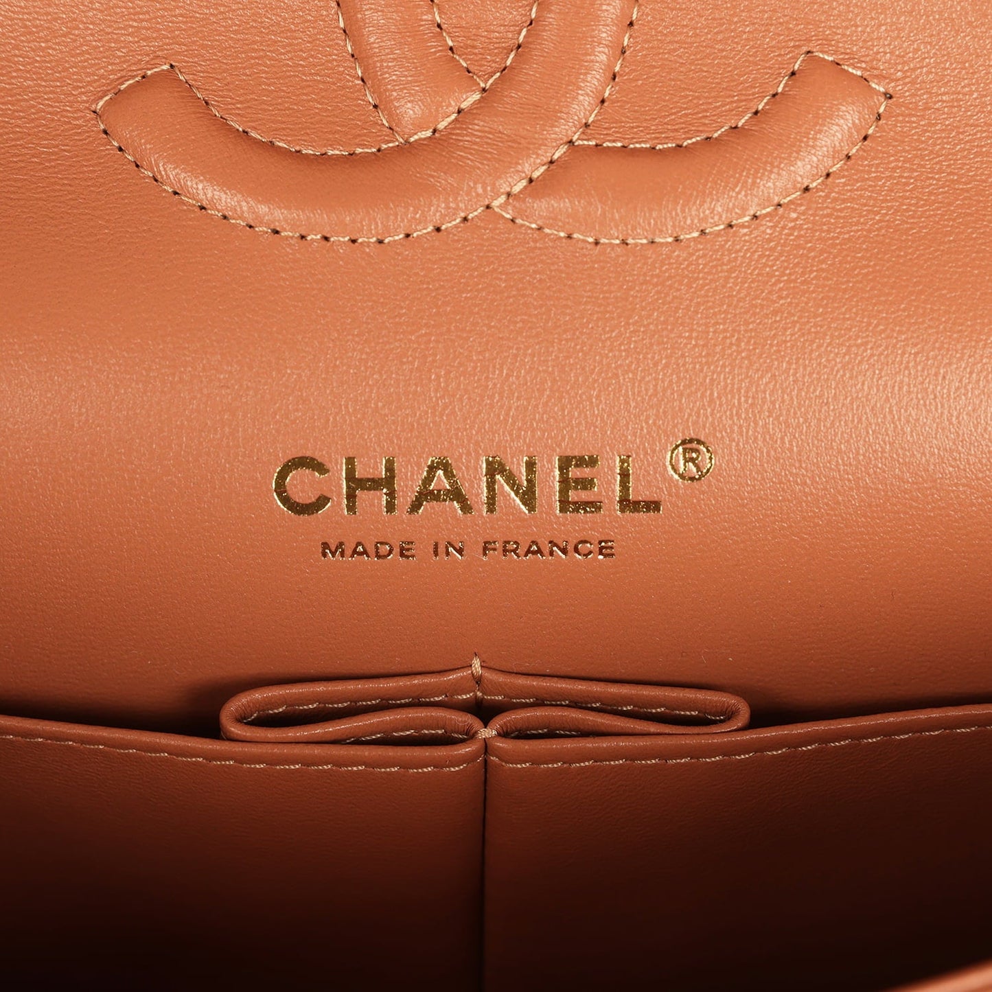 Chanel Medium Classic Double Flap Bag Brown Lambskin Light Gold Hardware