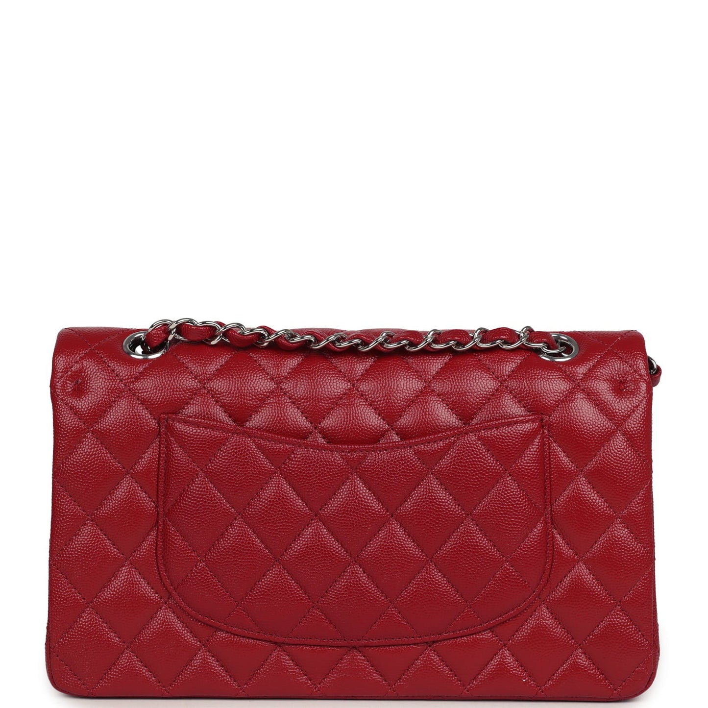 Chanel Medium Classic Double Flap Bag Red Caviar Silver Hardware