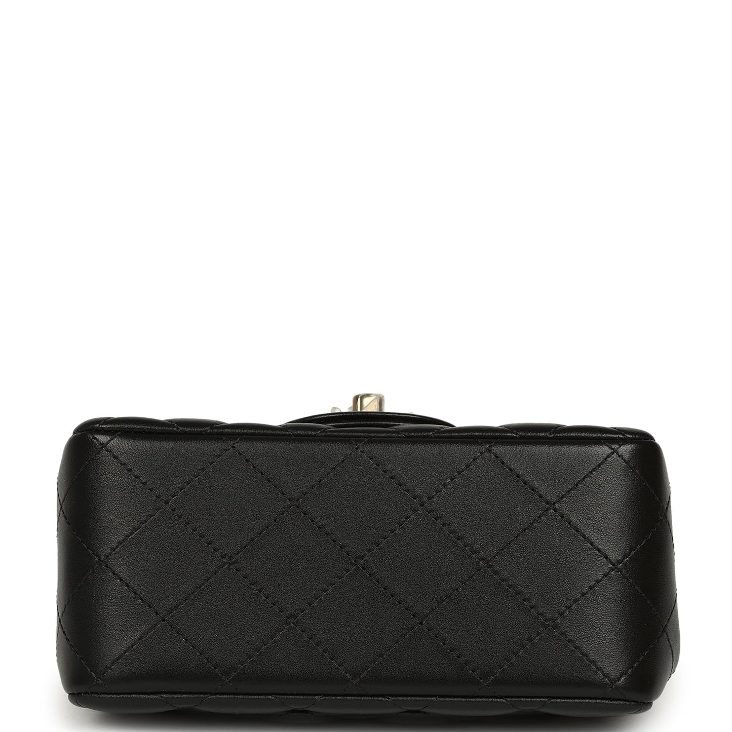 Chanel Mini Classic Square Flap Bag Black Lambskin Light Gold Hardware