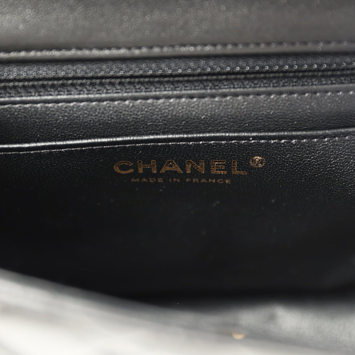 Chanel Mini Classic Square Flap Bag Black Lambskin Light Gold Hardware