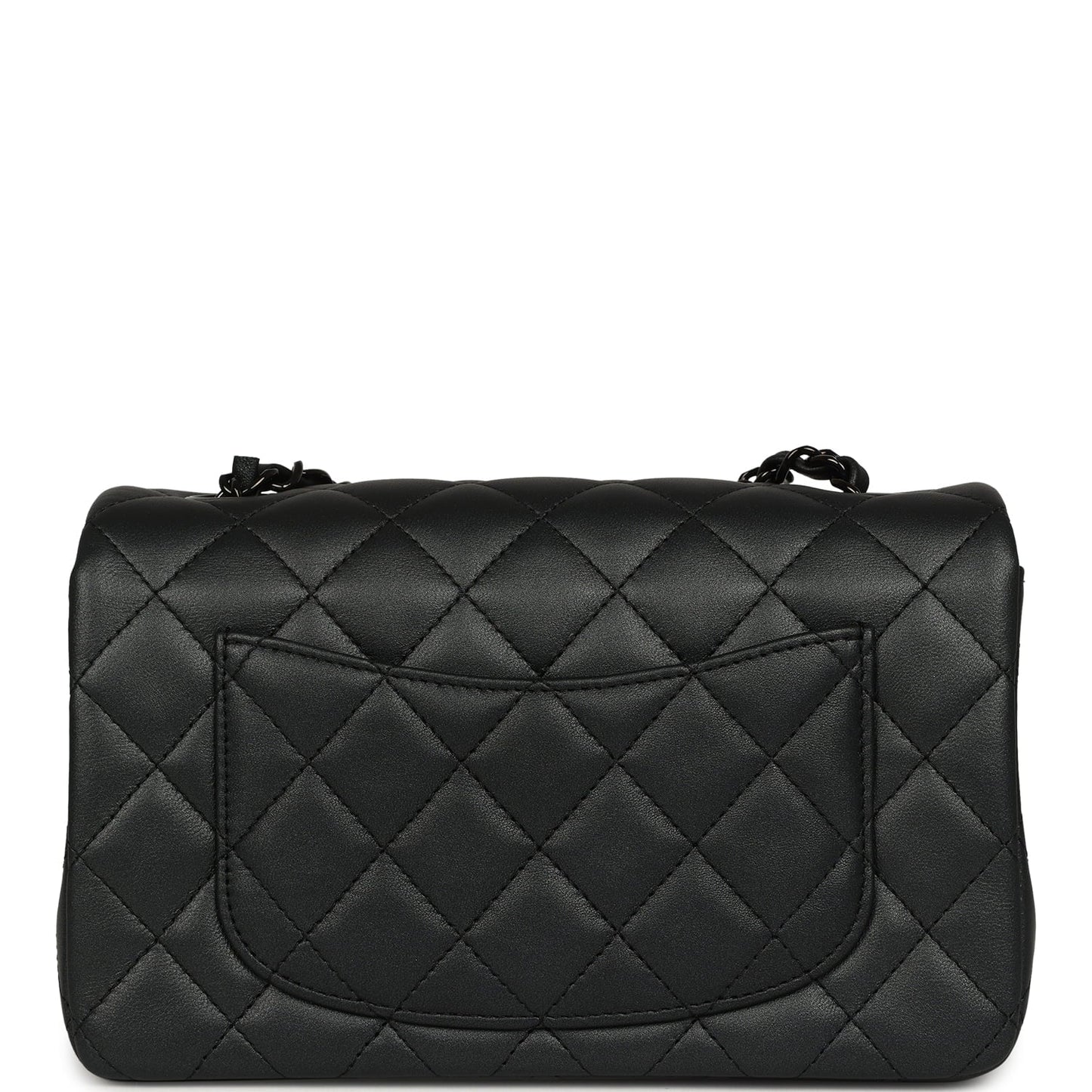 Chanel Mini Classic Rectangular Flap Bag So Black Iridescent Lambskin Black Hardware