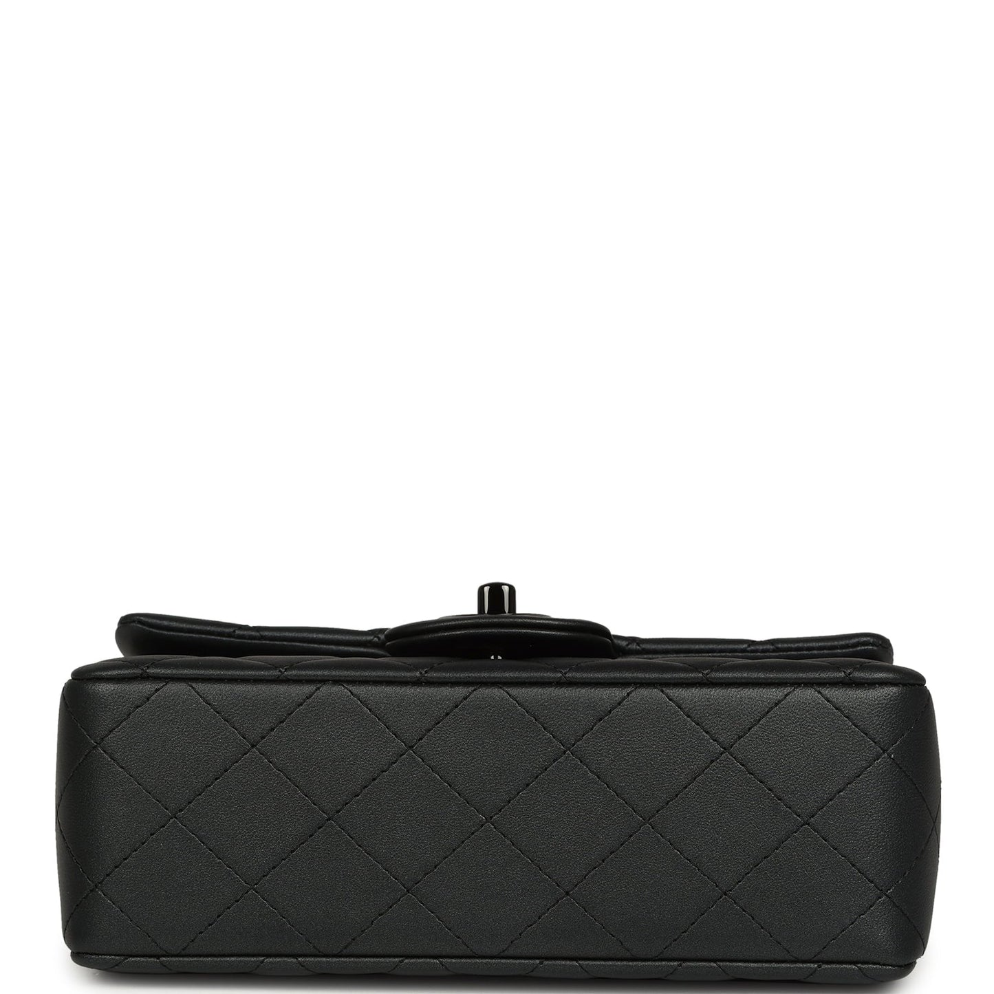 Chanel Mini Classic Rectangular Flap Bag So Black Iridescent Lambskin Black Hardware