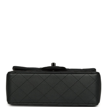 Chanel Mini Classic Rectangular Flap Bag So Black Iridescent Lambskin Black Hardware