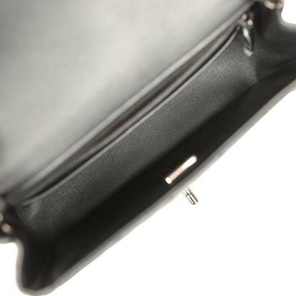 Chanel Mini Classic Rectangular Flap Bag So Black Iridescent Lambskin Black Hardware