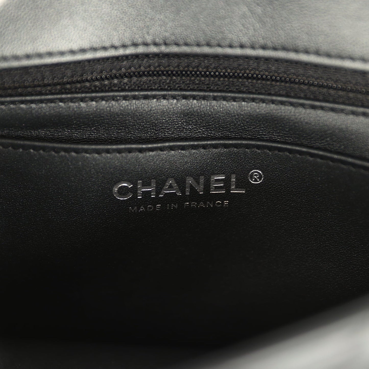 Chanel Mini Classic Rectangular Flap Bag So Black Iridescent Lambskin Black Hardware