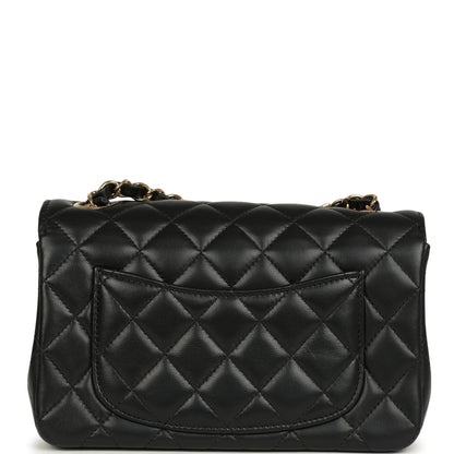 Chanel Mini Classic "Space Charms" Rectangular Flap Bag Black Lambskin Gold Hardware