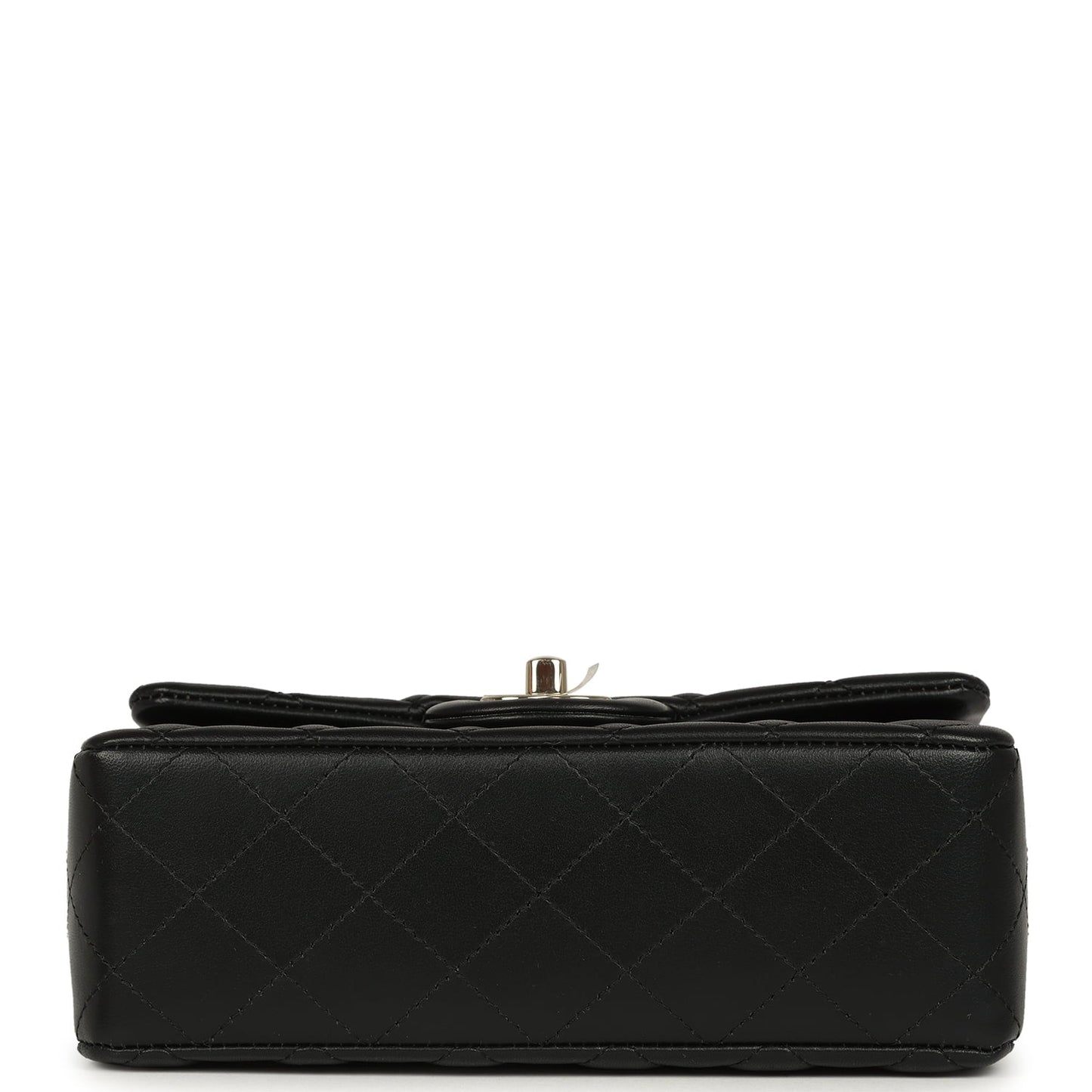 Pre-owned Chanel Mini Classic Rectangular Flap Bag Black Lambskin Light Gold Hardware