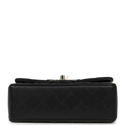 Pre-owned Chanel Mini Classic Rectangular Flap Bag Black Lambskin Light Gold Hardware