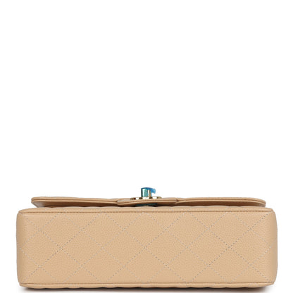 Chanel Small Classic Double Flap Bag Beige Caviar Gold Hardware