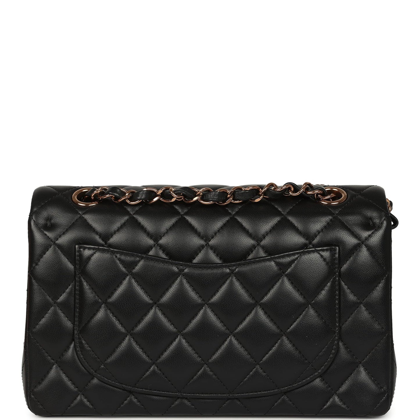 Chanel Small Classic Double Flap Bag Black Lambskin Rose Gold Hardware