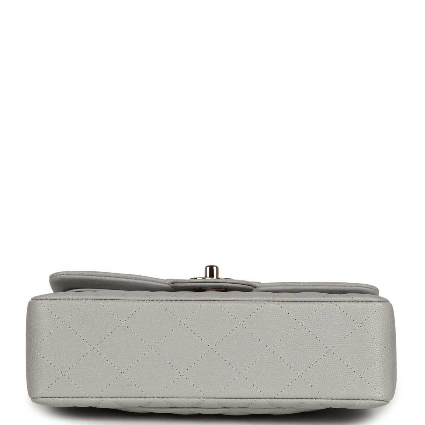Chanel Small Classic Double Flap Bag Light Grey Caviar Light Gold Hardware