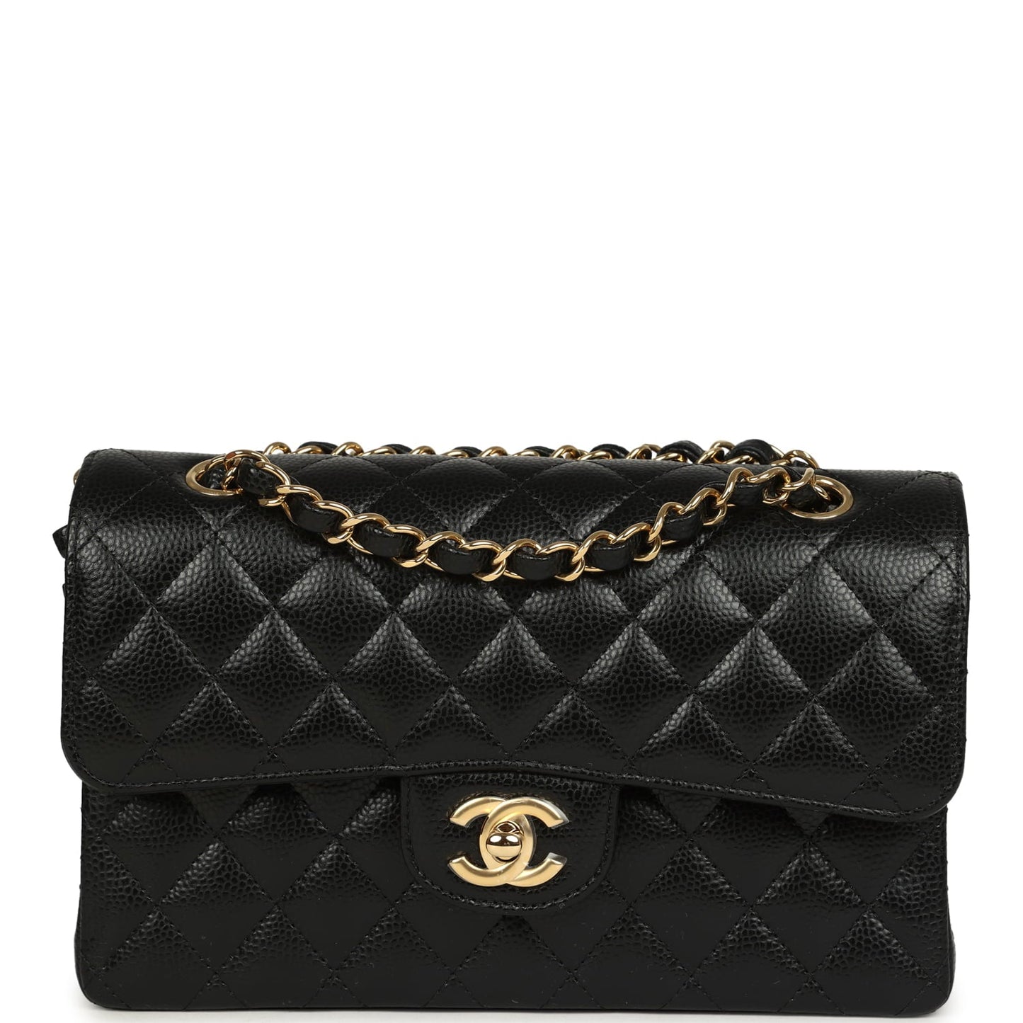 Chanel Small Classic Double Flap Bag Black Caviar Gold Hardware