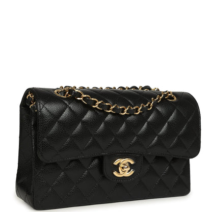 Chanel Small Classic Double Flap Bag Black Caviar Gold Hardware