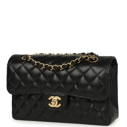 Chanel Small Classic Double Flap Bag Black Caviar Gold Hardware