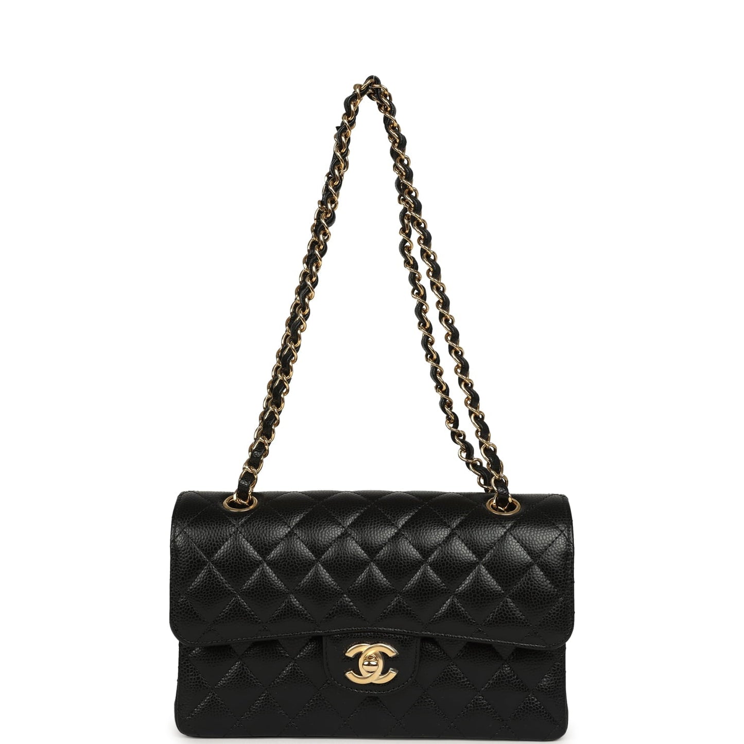 Chanel Small Classic Double Flap Bag Black Caviar Gold Hardware