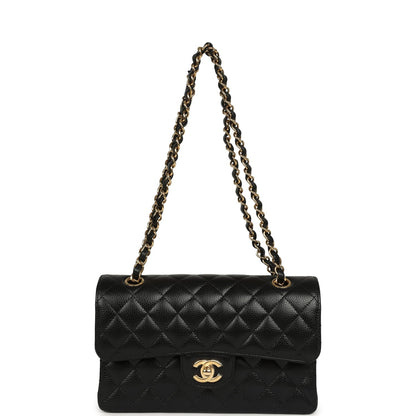 Chanel Small Classic Double Flap Bag Black Caviar Gold Hardware