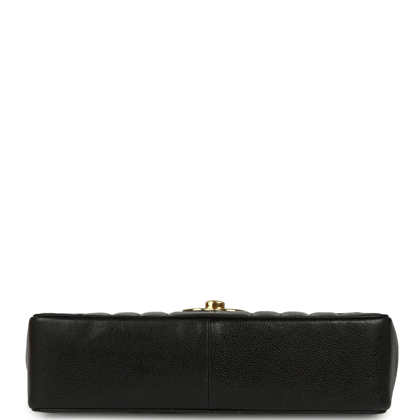 Vintage Chanel Jumbo Classic Mademoiselle Vertical Flap Black Caviar Gold Hardware