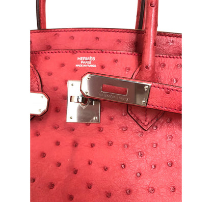 Hermes Birkin 30 Ostrich Bougainvillea