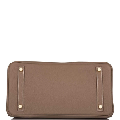 Hermes Etoupe Togo Birkin 30cm Gold Hardware