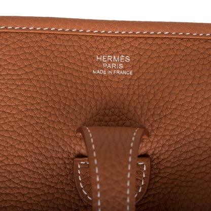 Hermes Gold Clemence Evelyne III PM Bag Palladium Hardware