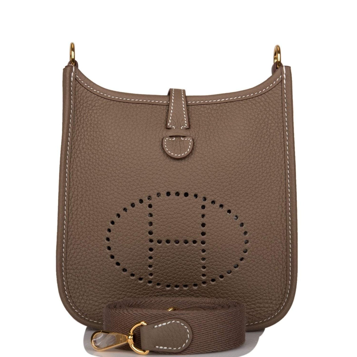 Hermes Evelyne TPM Etoupe Clemence Bag Palladium Hardware
