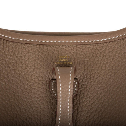Hermes Evelyne TPM Etoupe Clemence Bag Palladium Hardware
