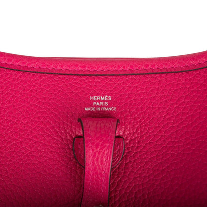 Hermes Rose Mexico Clemence Evelyne TPM Bag Palladium Hardware