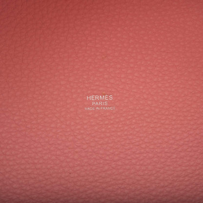 Hermes Rose Sakura Clemence Picotin Lock 22cm Palladium Hardware