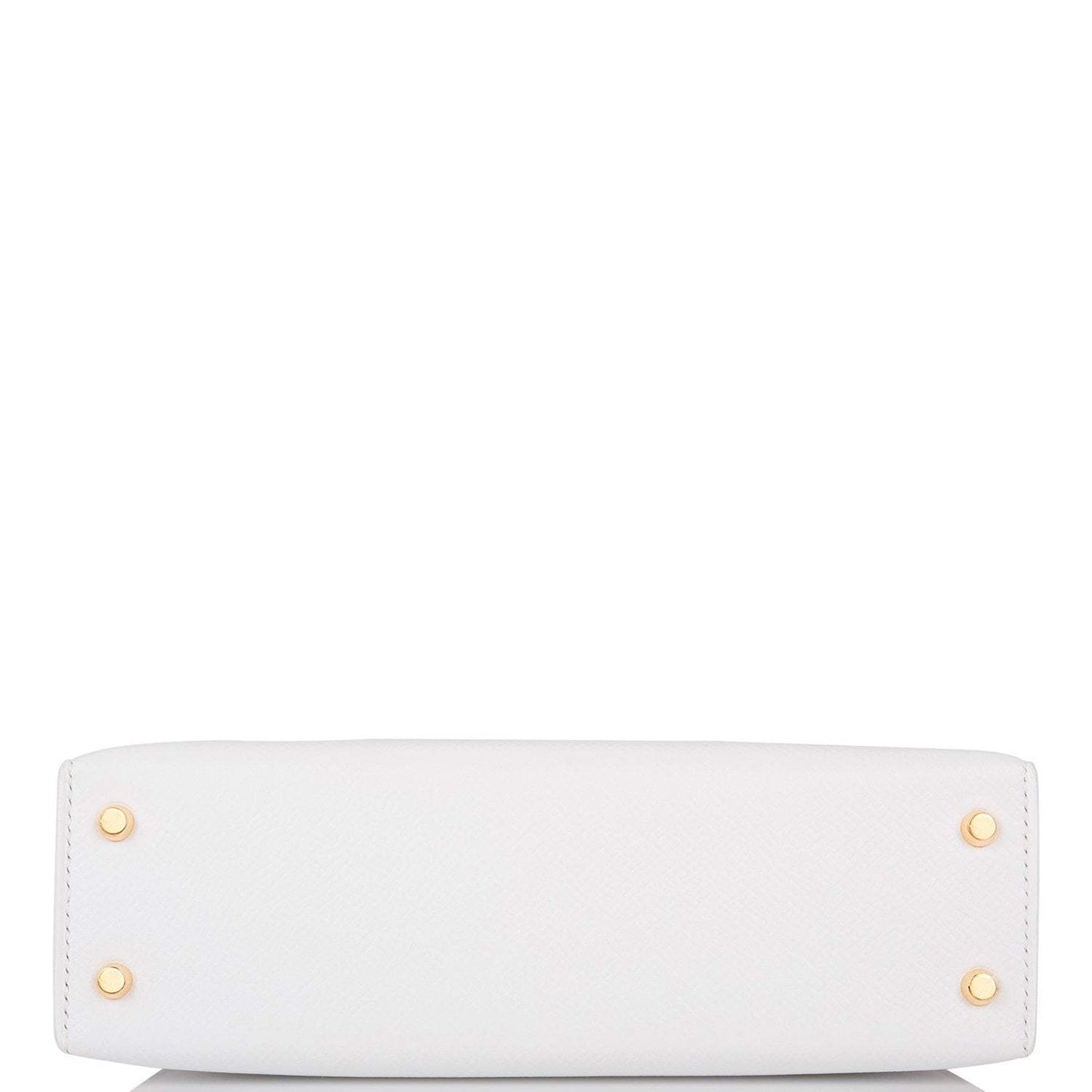 Hermes Horseshoe Stamp (HSS) White and Jaune D'Or Epsom Sellier Kelly 20cm with Permabrass Hardware