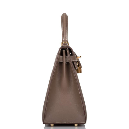 Hermes Etoupe Epsom Sellier Kelly 28cm Gold Hardware