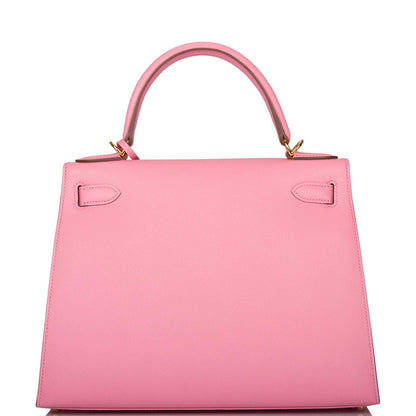Hermes Horseshoe Stamp HSS Rose Confetti Verso Epsom Sellier Kelly 28cm Gold Hardware