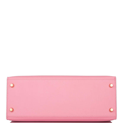 Hermes Horseshoe Stamp HSS Rose Confetti Verso Epsom Sellier Kelly 28cm Gold Hardware