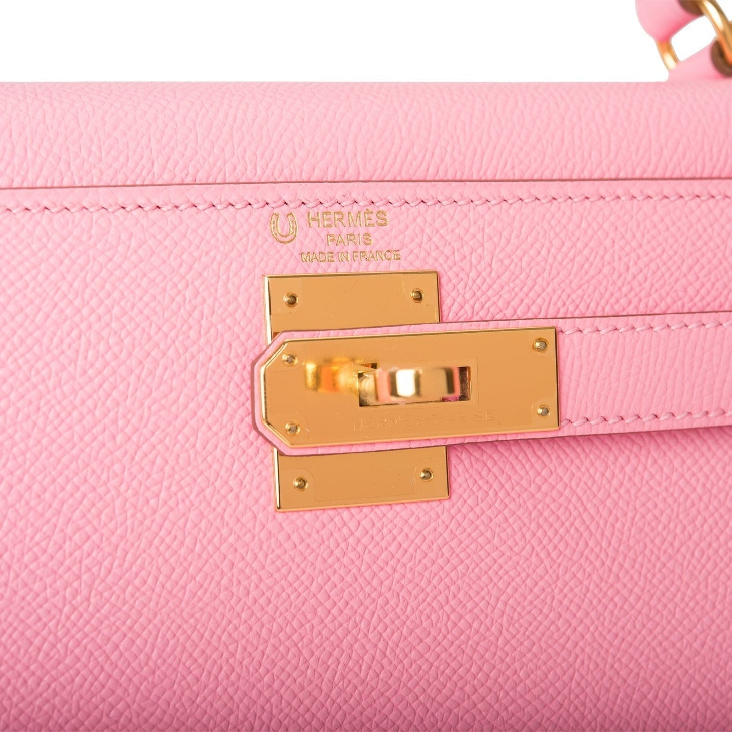 Hermes Horseshoe Stamp HSS Rose Confetti Verso Epsom Sellier Kelly 28cm Gold Hardware