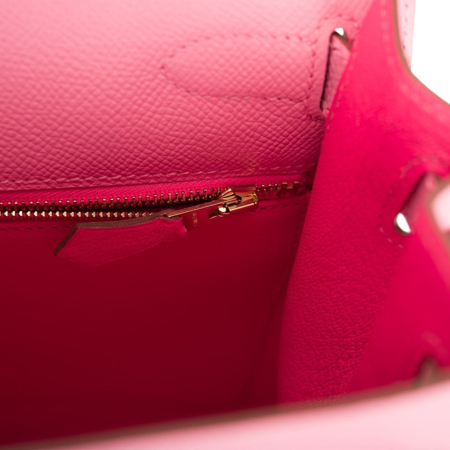 Hermes Horseshoe Stamp HSS Rose Confetti Verso Epsom Sellier Kelly 28cm Gold Hardware