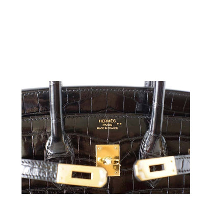 Hermès Birkin 25 Black Crocodile Bag GHW