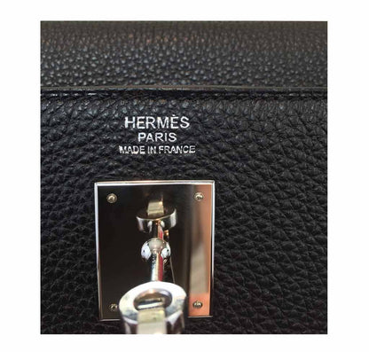 Hermes Kelly 32 Black Togo Leather Palladium Hardware